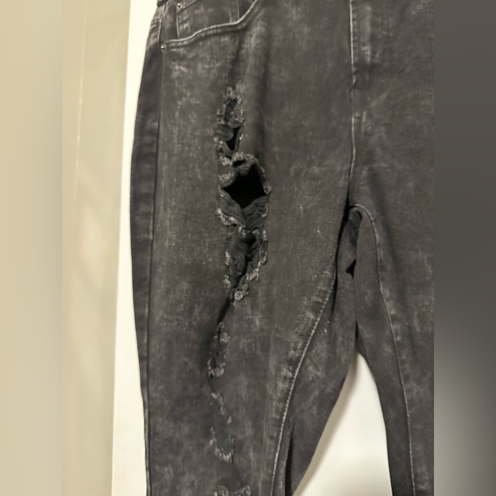 NWT Fashion Nova Lola Destructured Jeans black size 14 - Picture 4 of 10